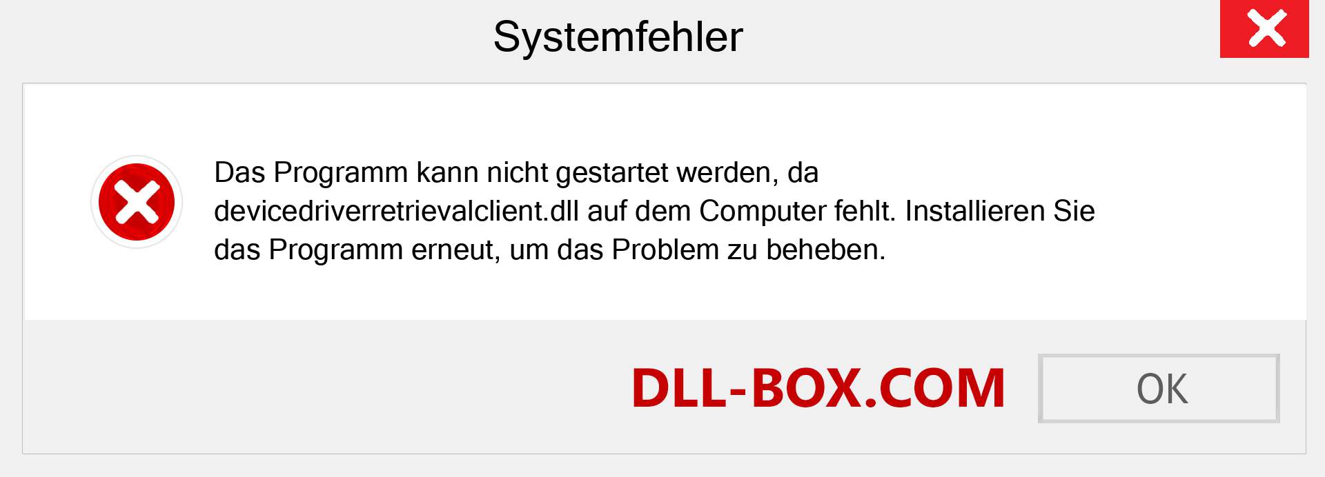 devicedriverretrievalclient.dll-Datei fehlt?. Download für Windows 7, 8, 10 - Fix devicedriverretrievalclient dll Missing Error unter Windows, Fotos, Bildern