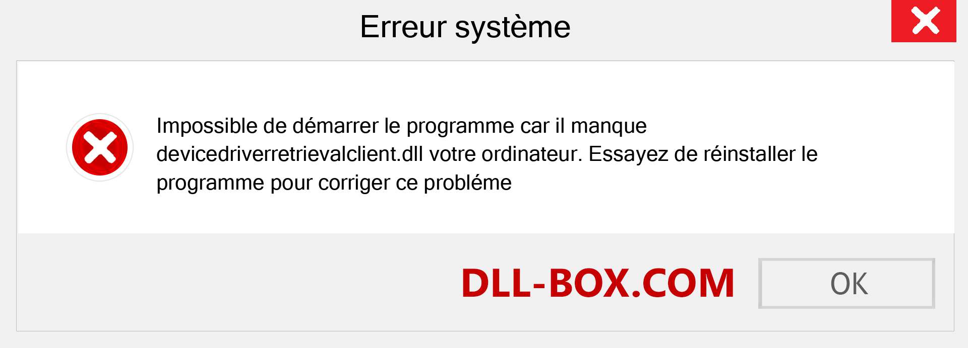 Le fichier devicedriverretrievalclient.dll est manquant ?. Télécharger pour Windows 7, 8, 10 - Correction de l'erreur manquante devicedriverretrievalclient dll sur Windows, photos, images